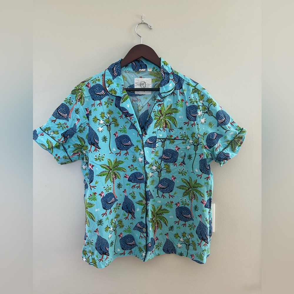 Printfresh Pajama Button-down Collared Top